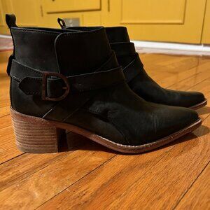 Free People Black Leather Ankle Boots. Size 36. NWOB